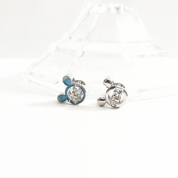 #49 Silver Blue Glitter Mickey Mouse Ears 2021 Charm - Picture 2 of 2